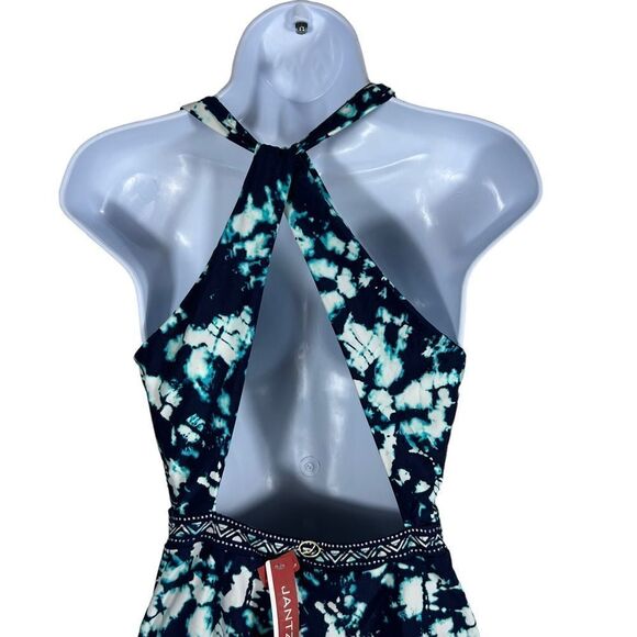 Jantzen Bleach Tie Dye Print Racerback Bathing Suit with Liw Back - Picture 6 of 11